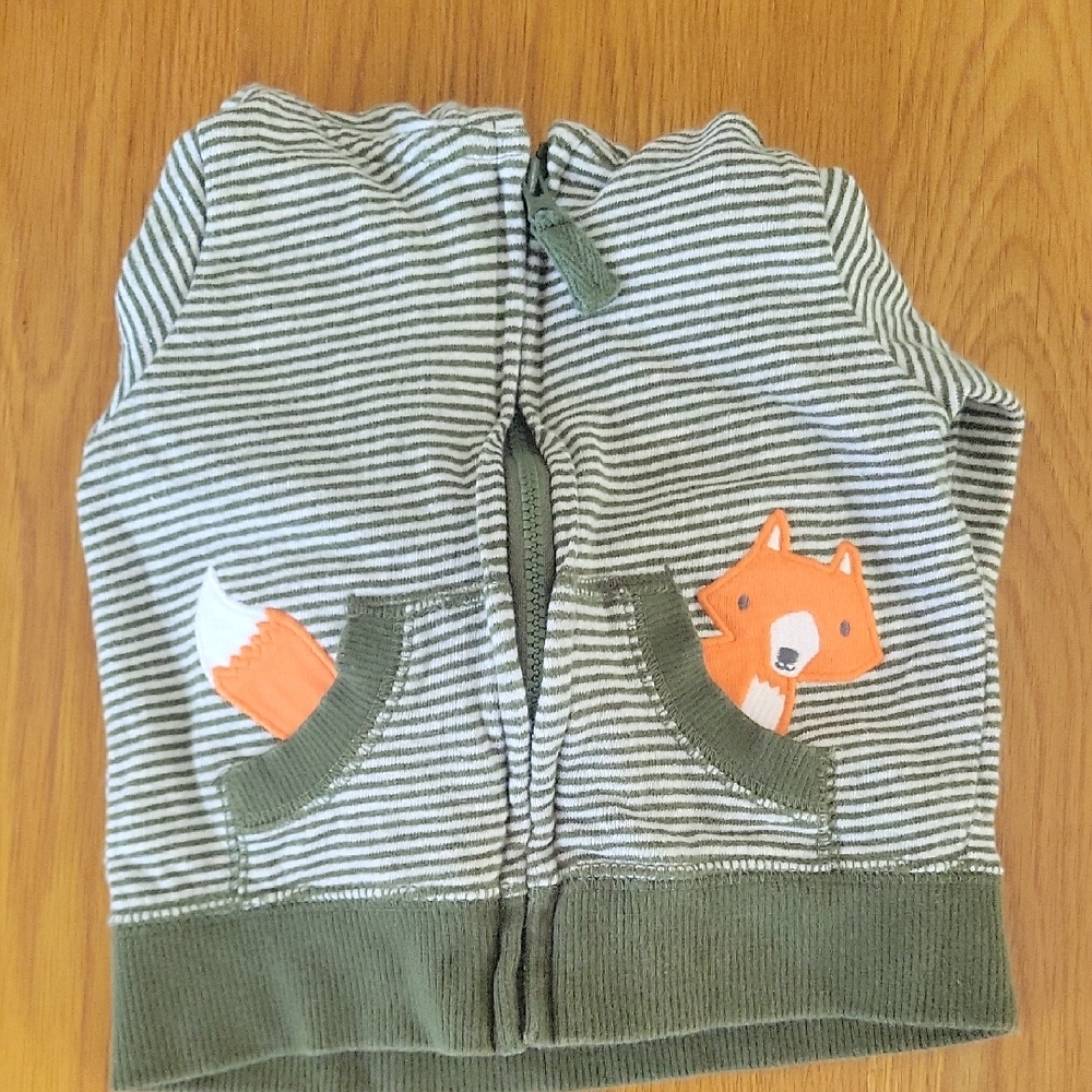 Striped Hoodie with Fox Design